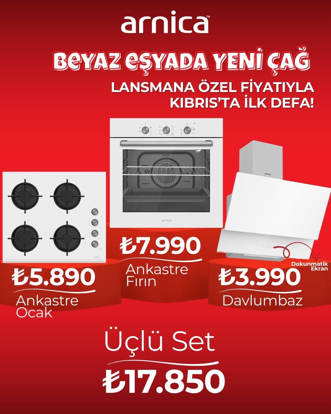 Ankastre Set (Ocak, Fırın, Davlumbaz)