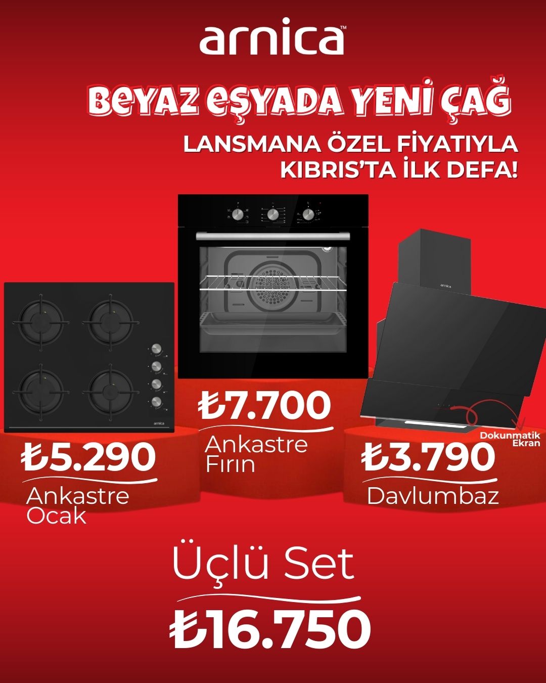 Ankastre Set (Ocak, Fırın, Davlumbaz)